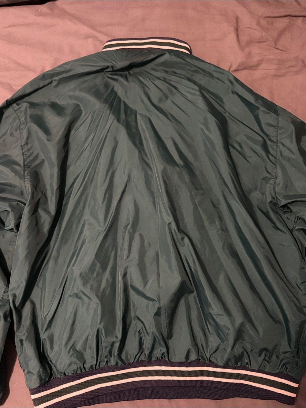 Vintage Men's Turquoise Pullover Quarter Zip Windbreaker - Picture 2 of 3